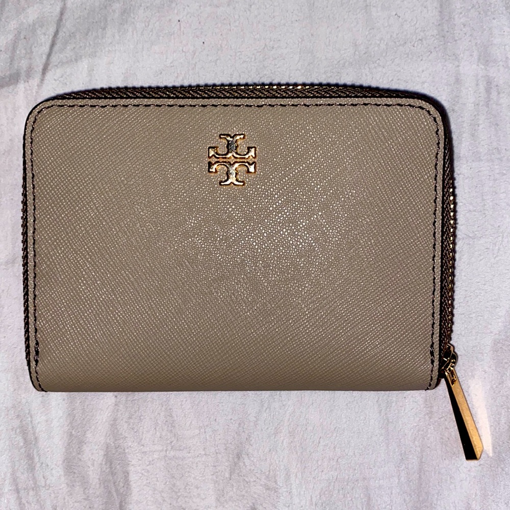 Tory Burch mini Wallet Brown Beige - Emerson zip coin case